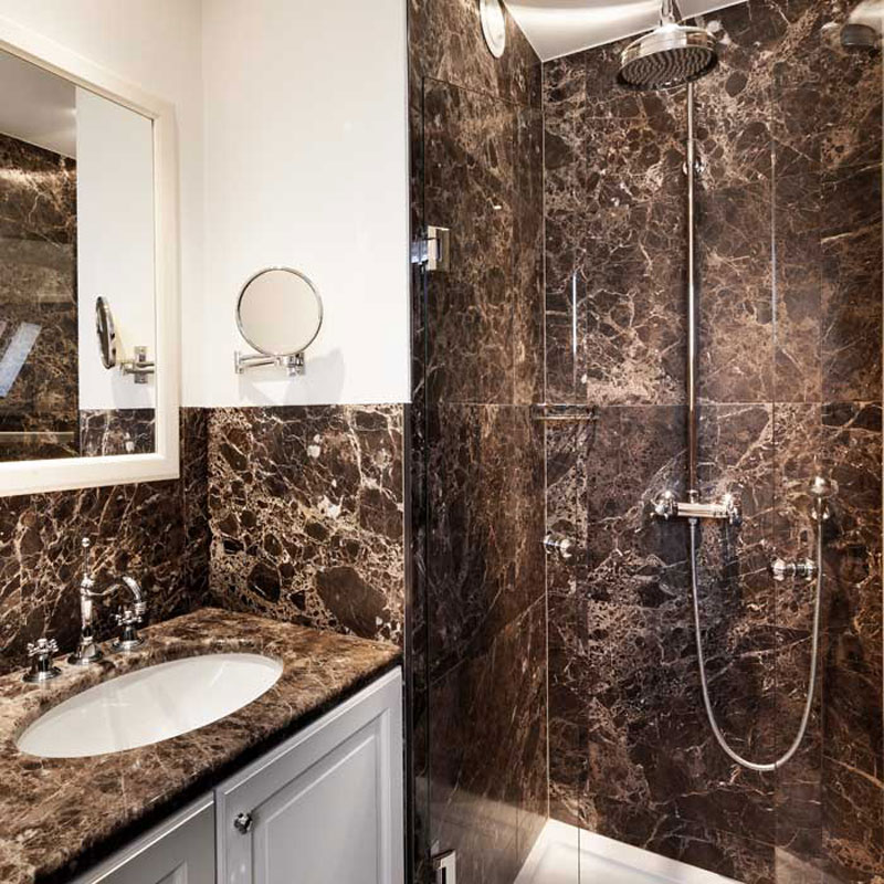 Emperador Marron marble bathroom