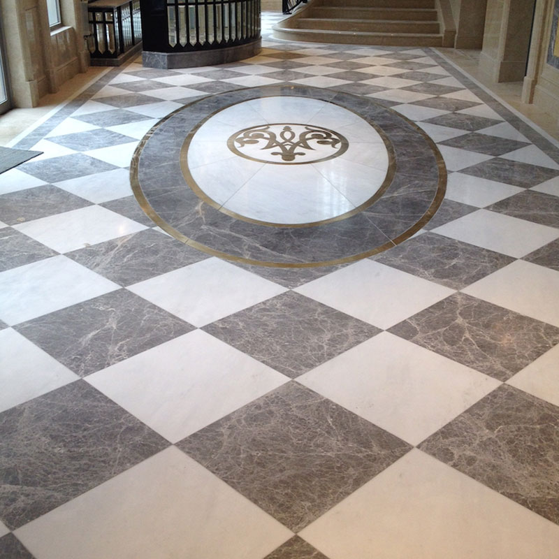 Silver Sable marble floor medallion tiles