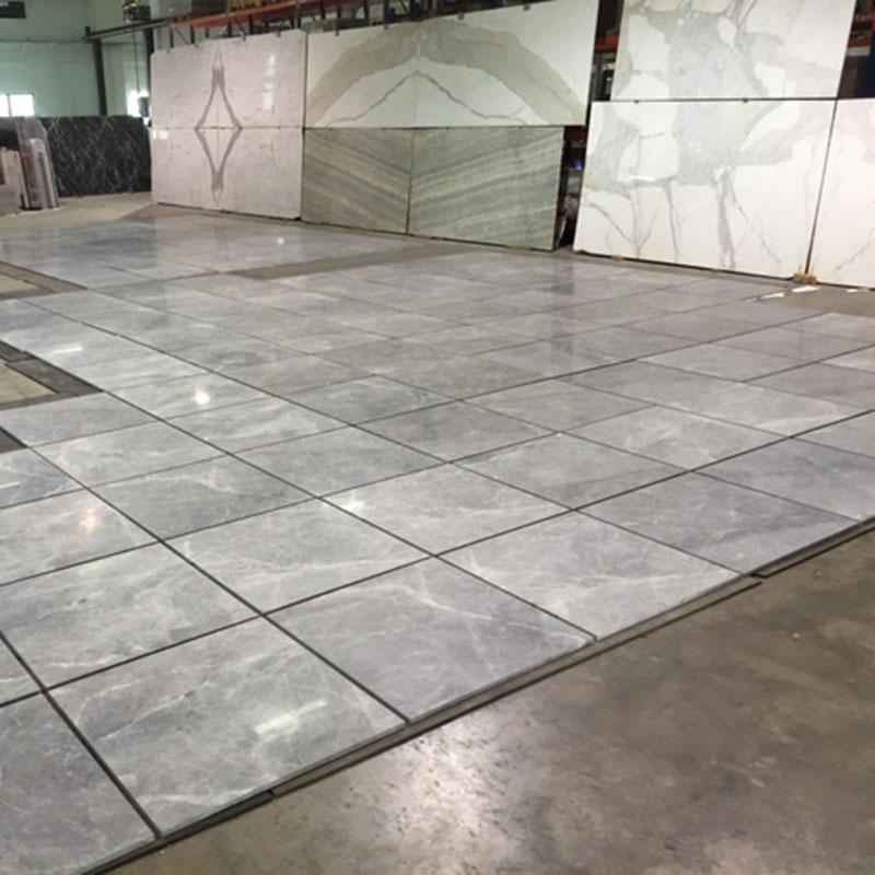 Silver Ermine tumbled bathroom floor tiles