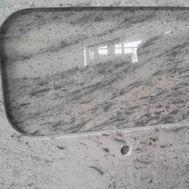 custom design River White granite countertop