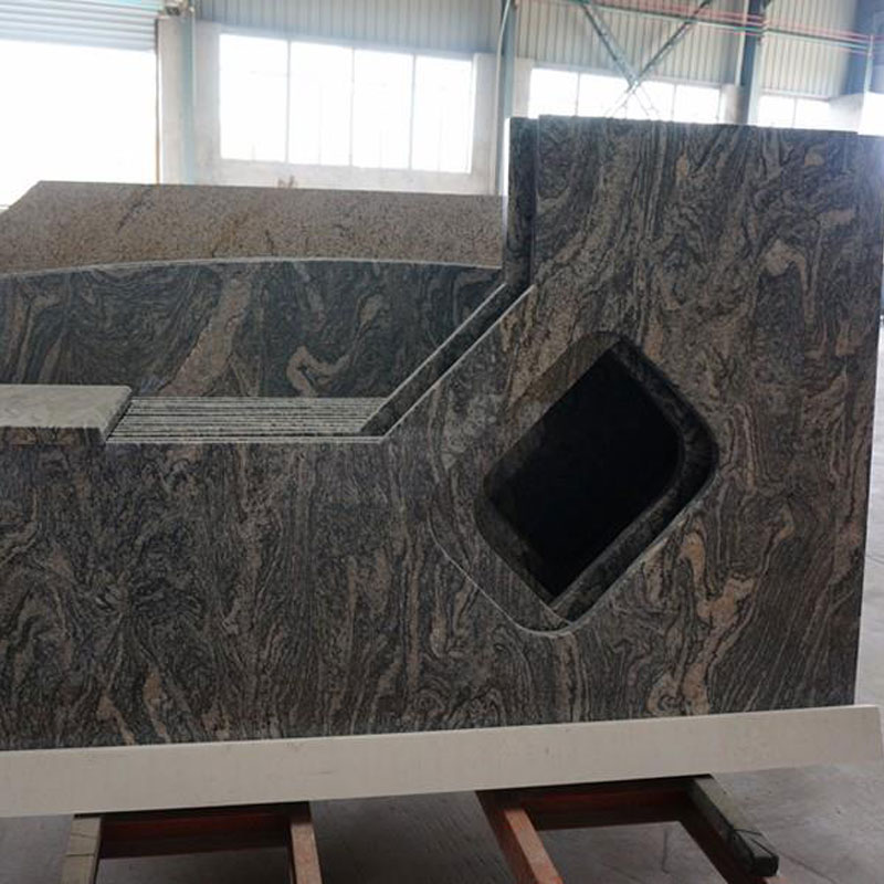 L shape stone countertops Dragon Juperana Granite countertops