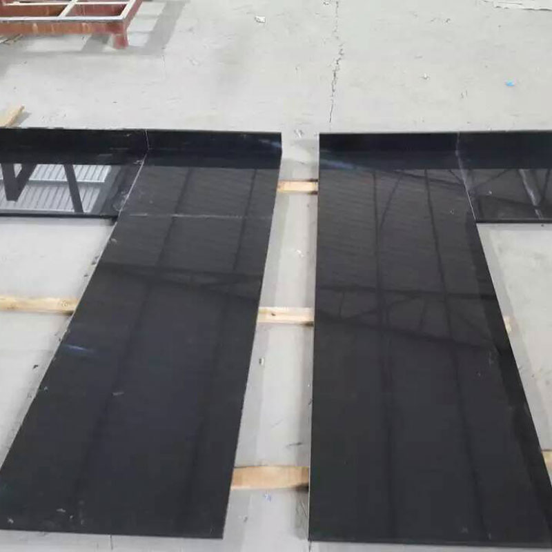 L shpae black granite stone countertops