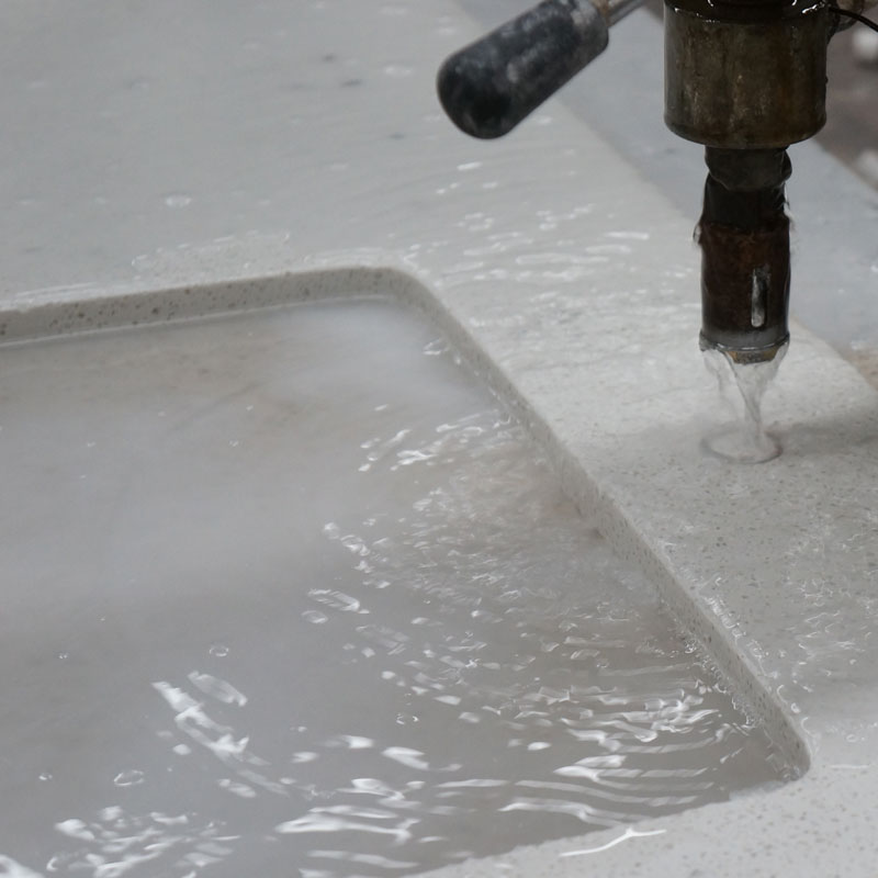 mirror white quartz stone top factory