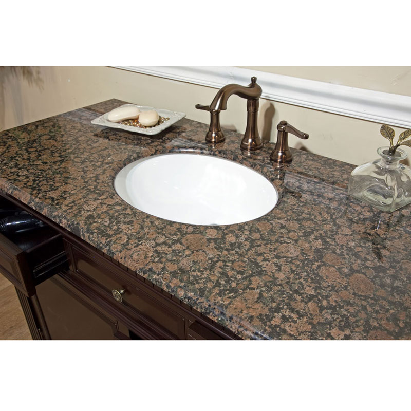 Brown Baltic Granite vanity top sinks