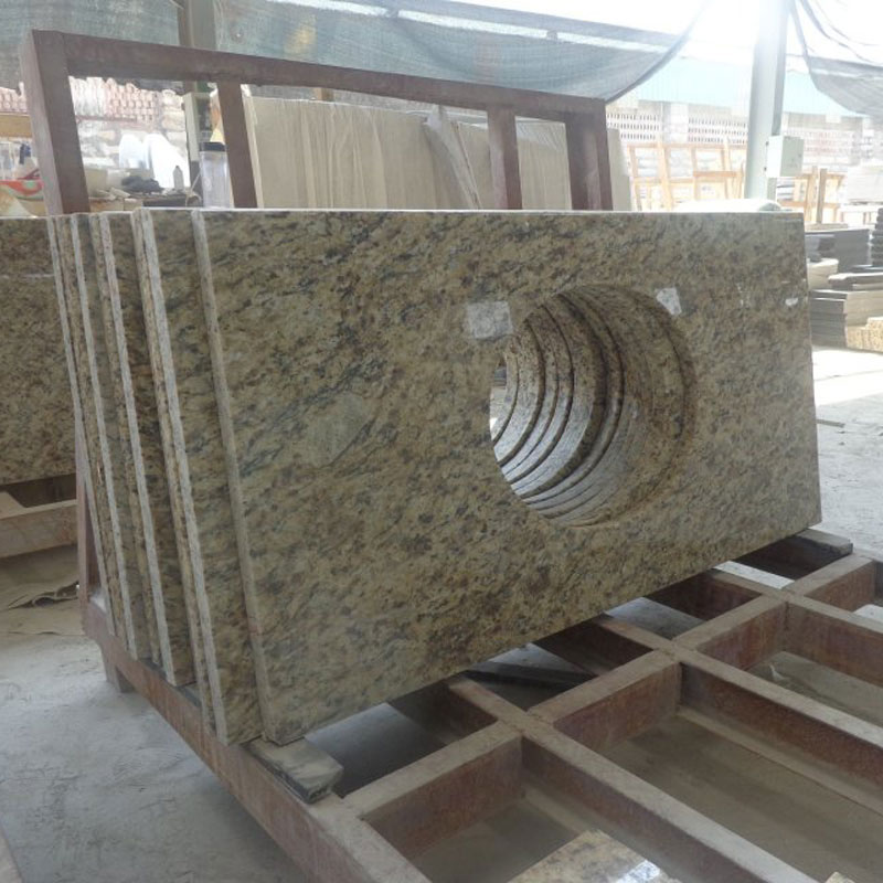Brazilian Gold Granite vanity top with sink