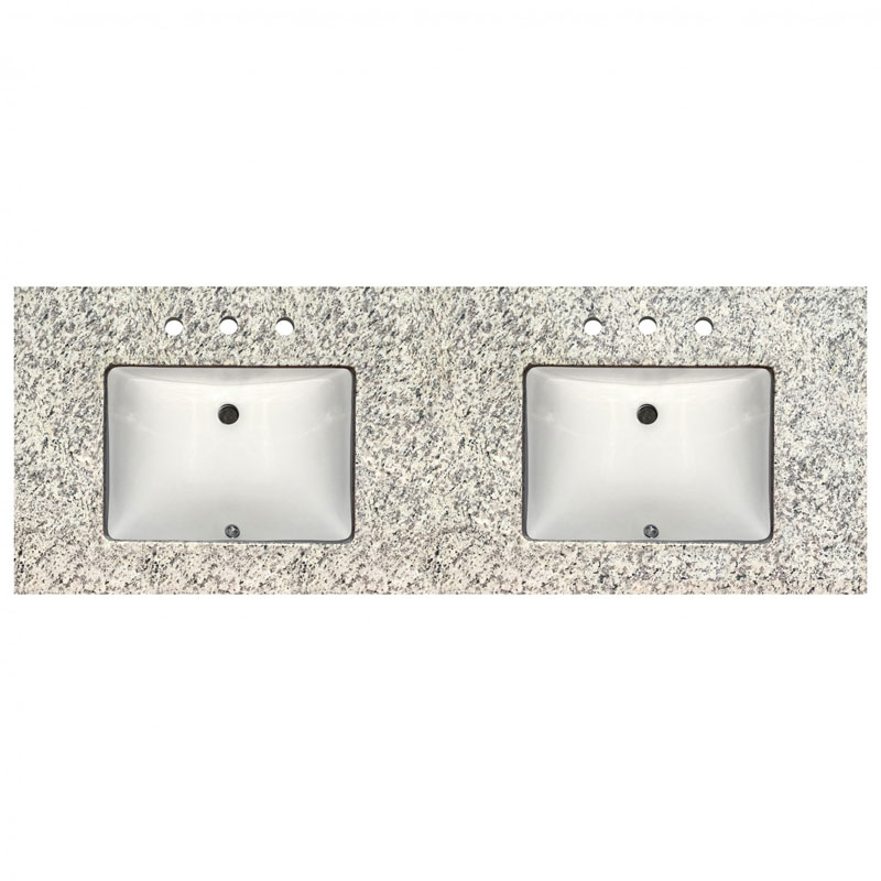 Precut White Tiger Granite vanity top double sinks