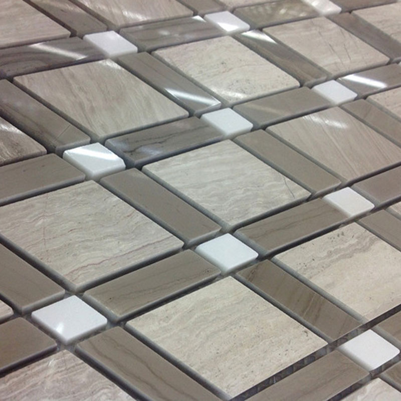 grey marble mosaic tiles diamond prism rhombus