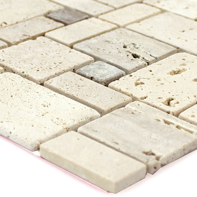 travertine mosaic tiles french pattern