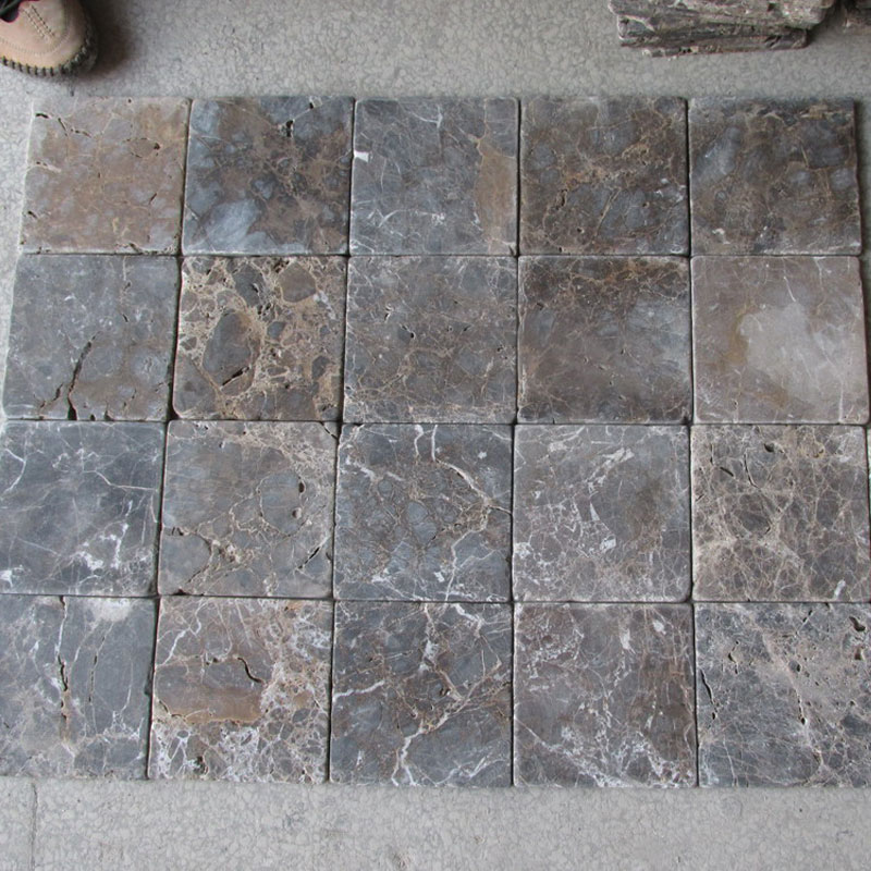 emperador marble tumbled 10cm by 10cm