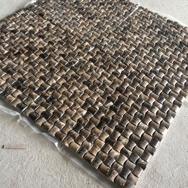bread tiles basketweave marble emperador tiles