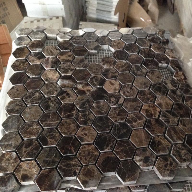 Price of dark emperador marble tiles mosaics