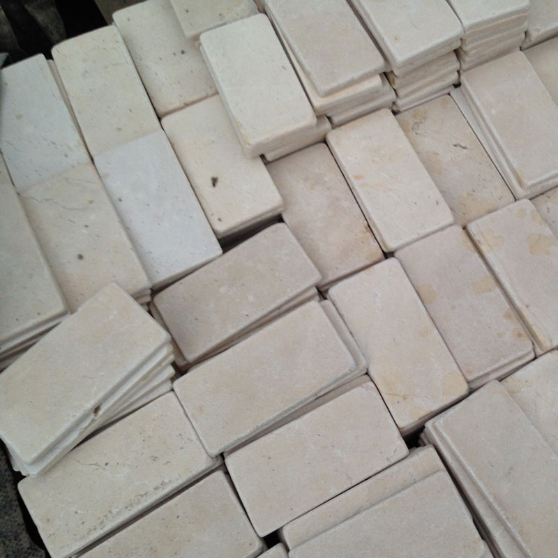 creme marfil marble brick tiles 2in x 4in