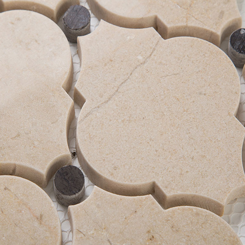 fish scale crema marfil marble mosaic tiles