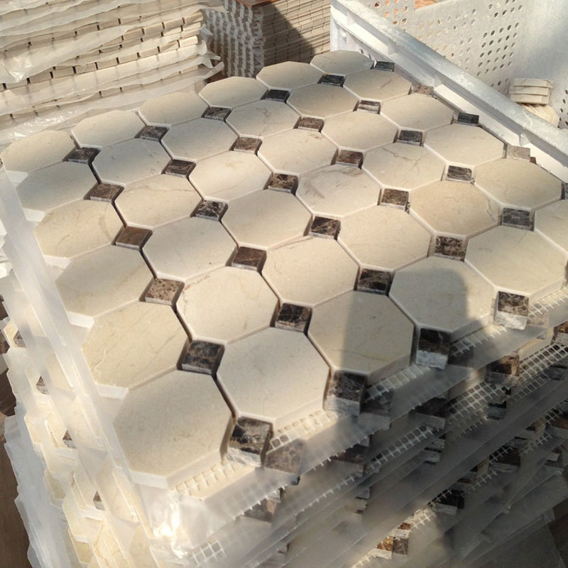 floor covering crema marble mosaic tiles