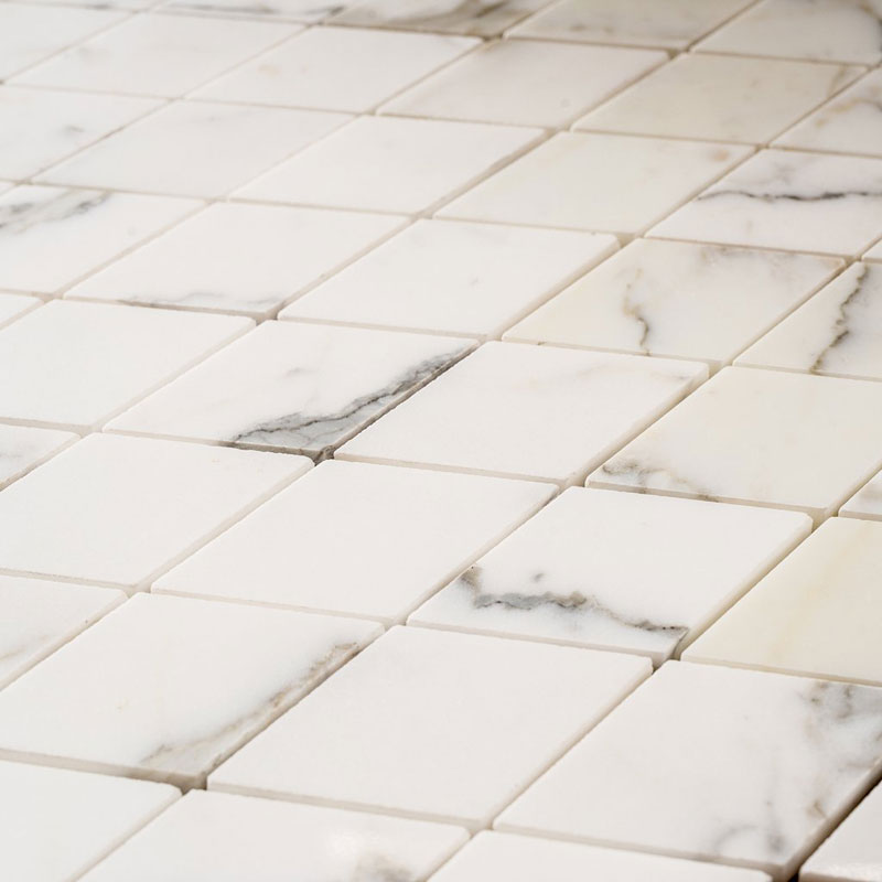 Calacatta Oro Italian Calcutta Gold Marble Polished 1 x 1 78 Rhomboid Diamond Mosaic Wall Floor Tiles
