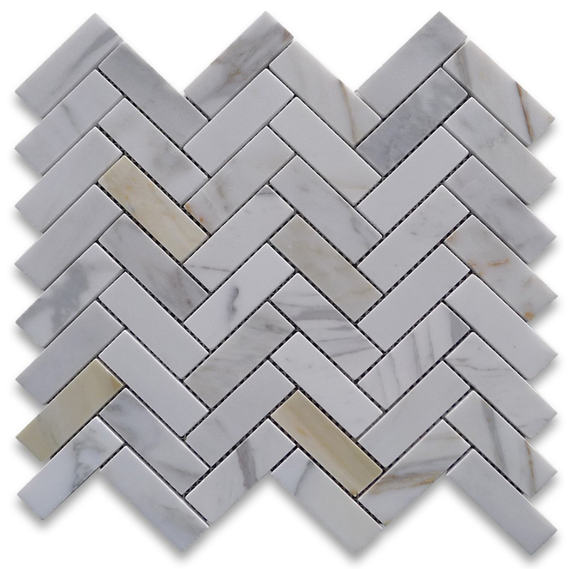 Calacatta-Gold-tumbled-marble-mosaic