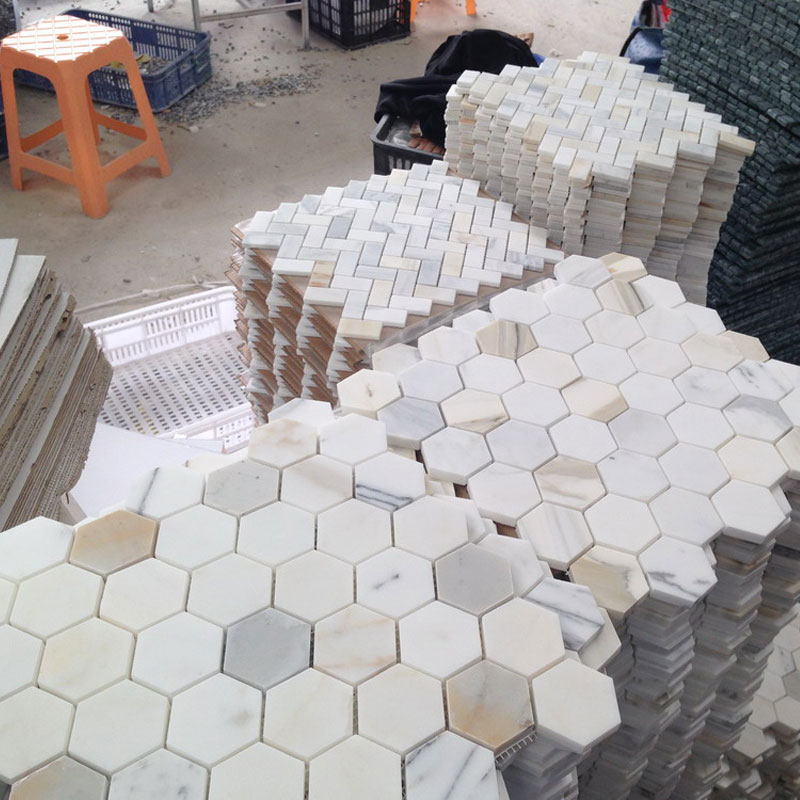 48mm hexagonal marble tiles