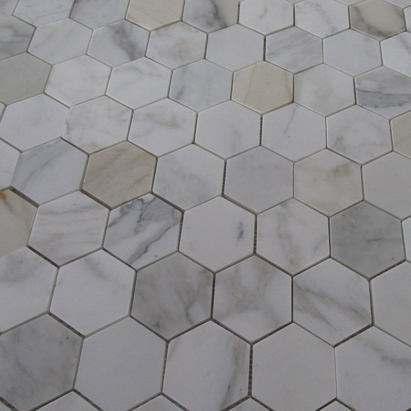 calacatta marble hexagonal tiles flooring