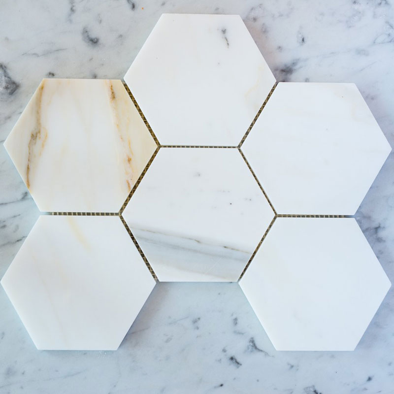 hexagon mosaic tile marble flooring