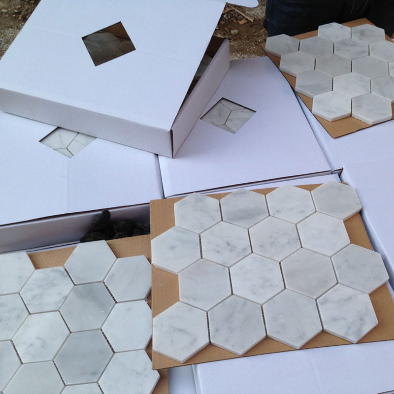 Carrara Hexagon marble mosaic tiles SUPPLIERS