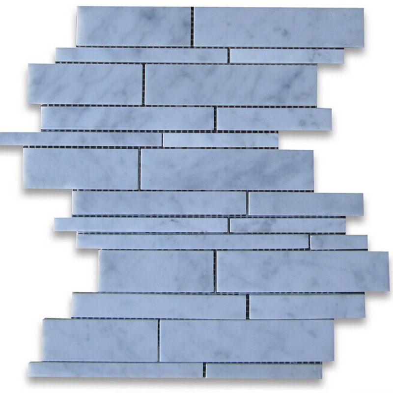 The 1x2 Carrara White Marble Subway Brick Mosaic tiles