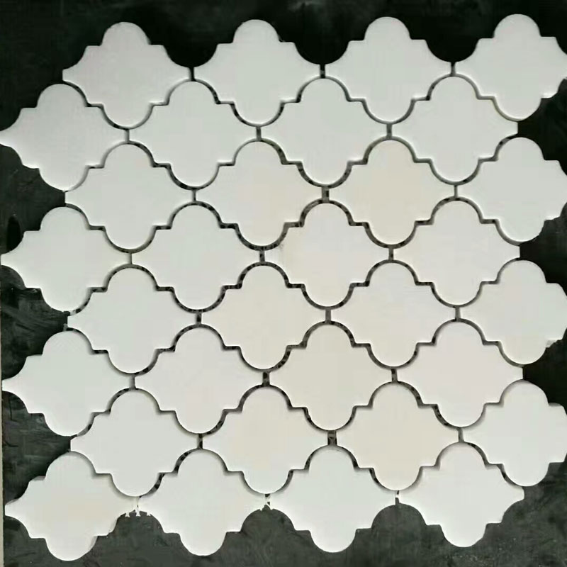 waterjet white marble mosaic tiles