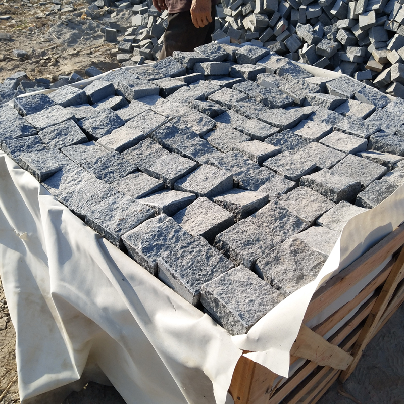 Chinese dark granite basalt cobble cubics